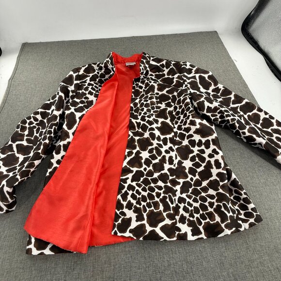 Chico's Open Jacket Lightweight Animal Giraffe Print Size 3 = 16-18 Lined - Picture 9 of 13